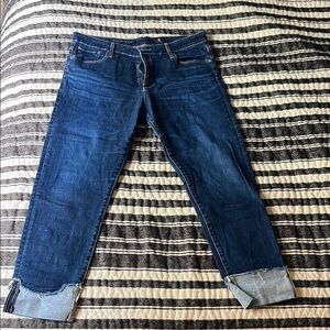 Ag Adriano Goldschmied Blue Ankle Cropped Jeans